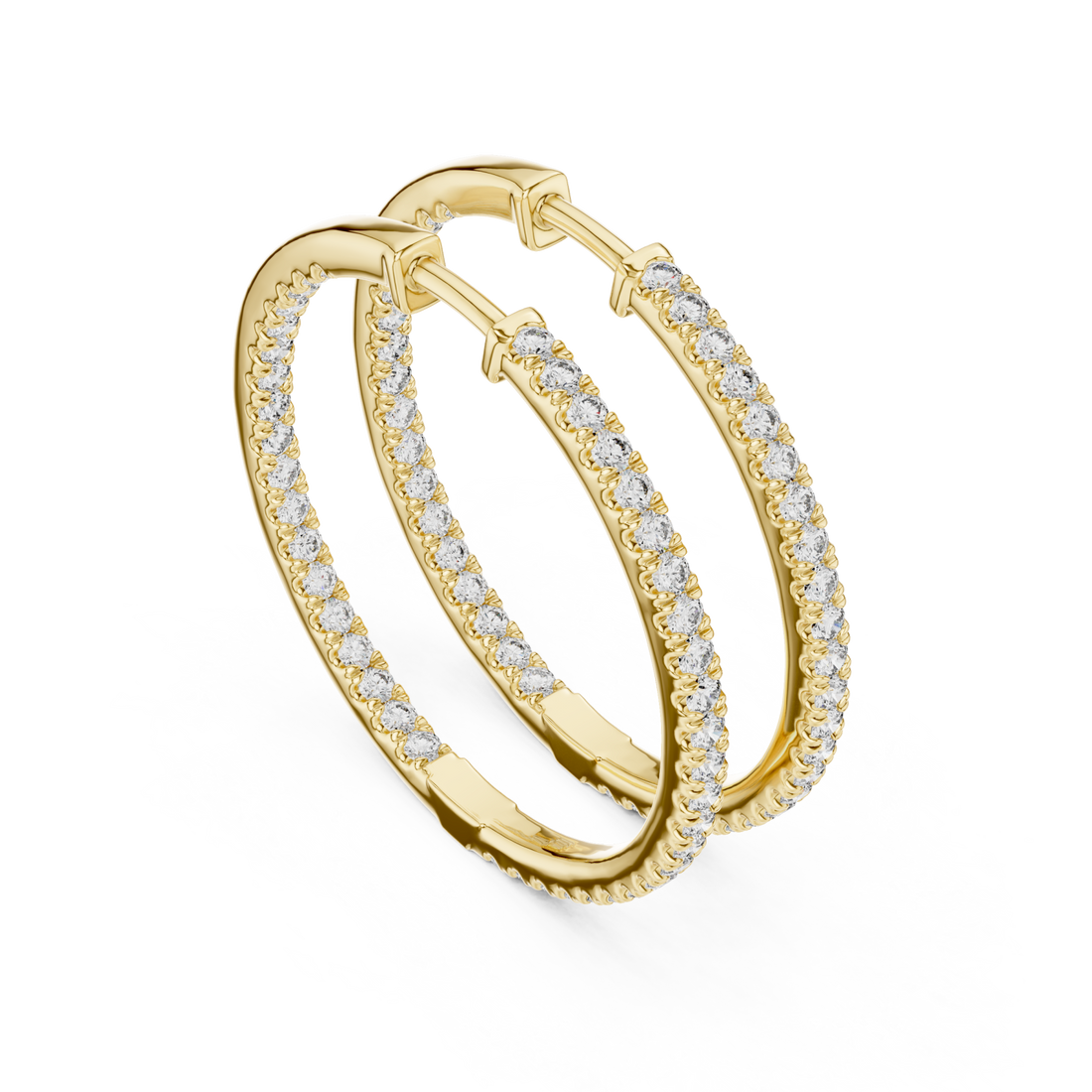 Gold Twilight Circle Sparkle Earrings Right View