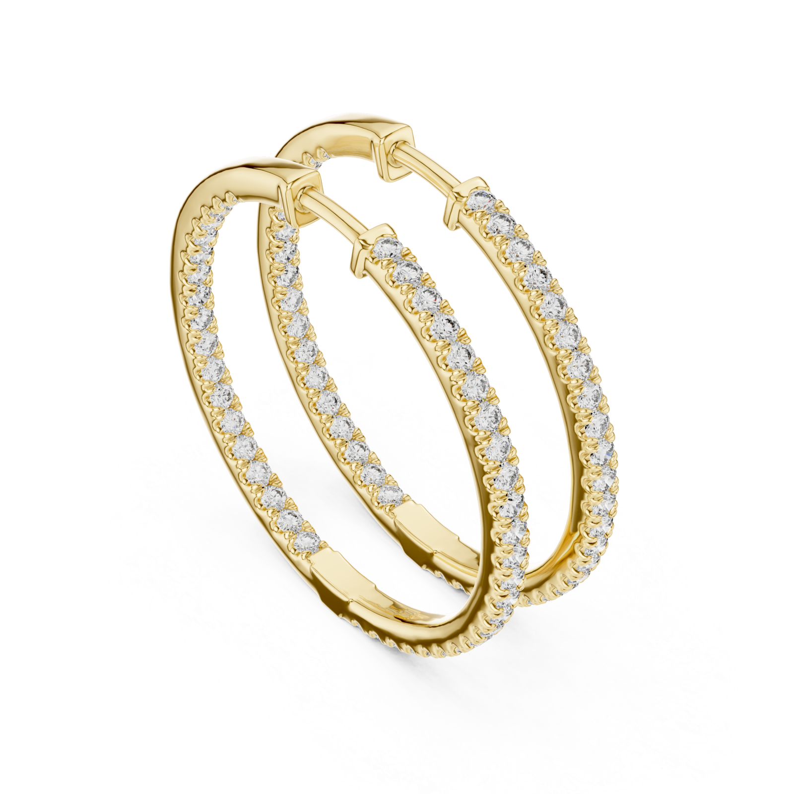 Gold Twilight Circle Sparkle Earrings Right View