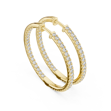 Gold Twilight Circle Sparkle Earrings Right View