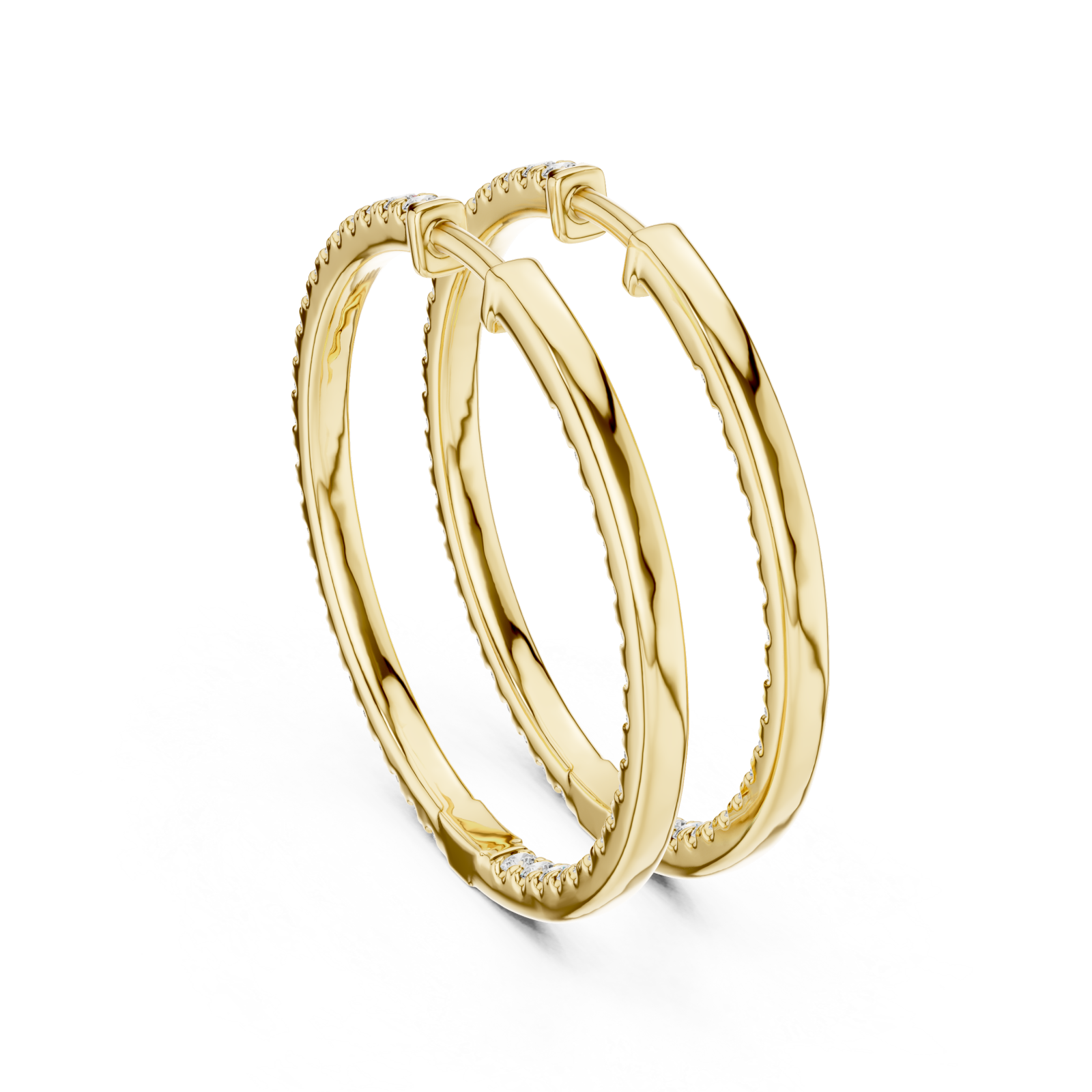  Gold Twilight Circle Sparkle Earrings Side View