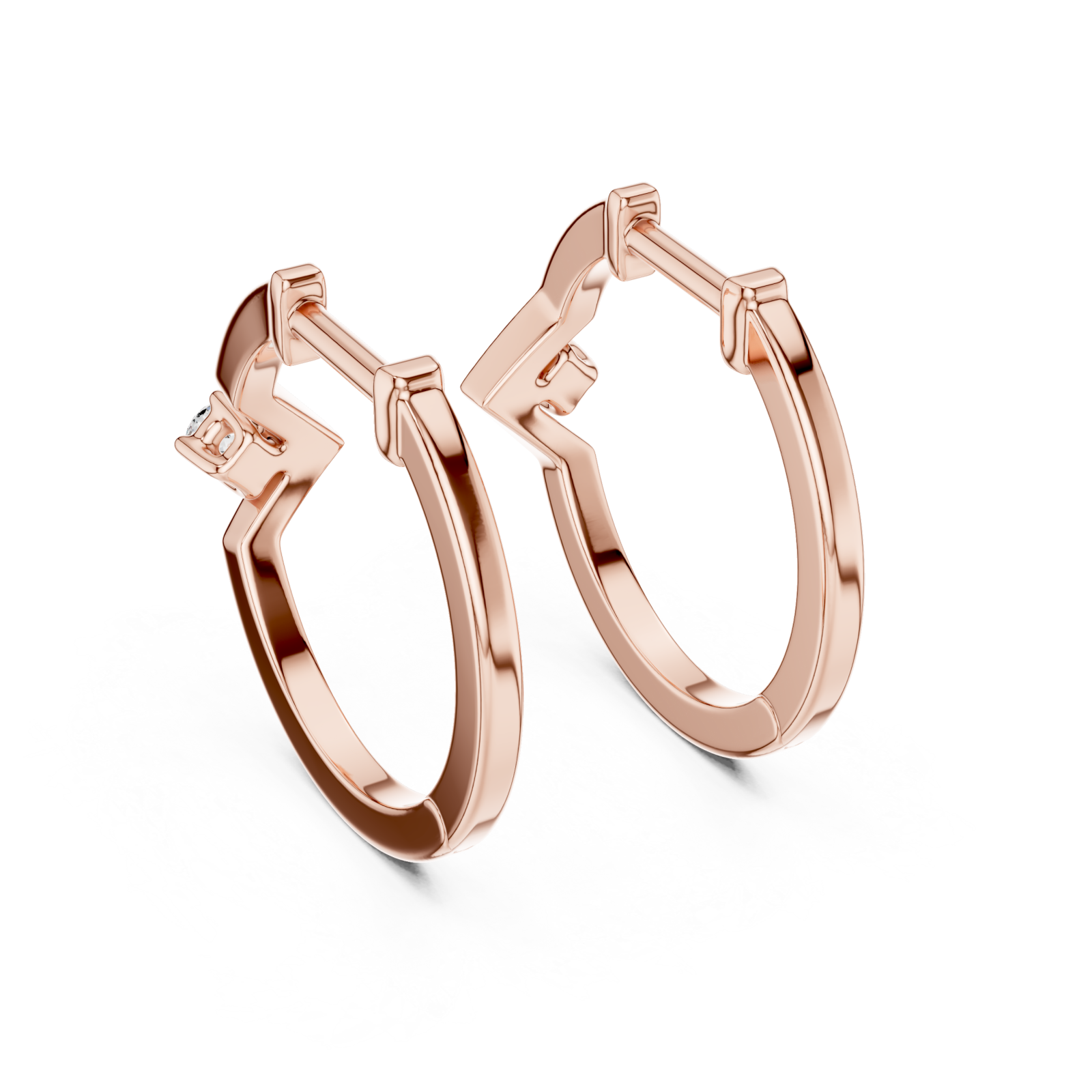  Rose Gold Crested Harmony Earrings Side View