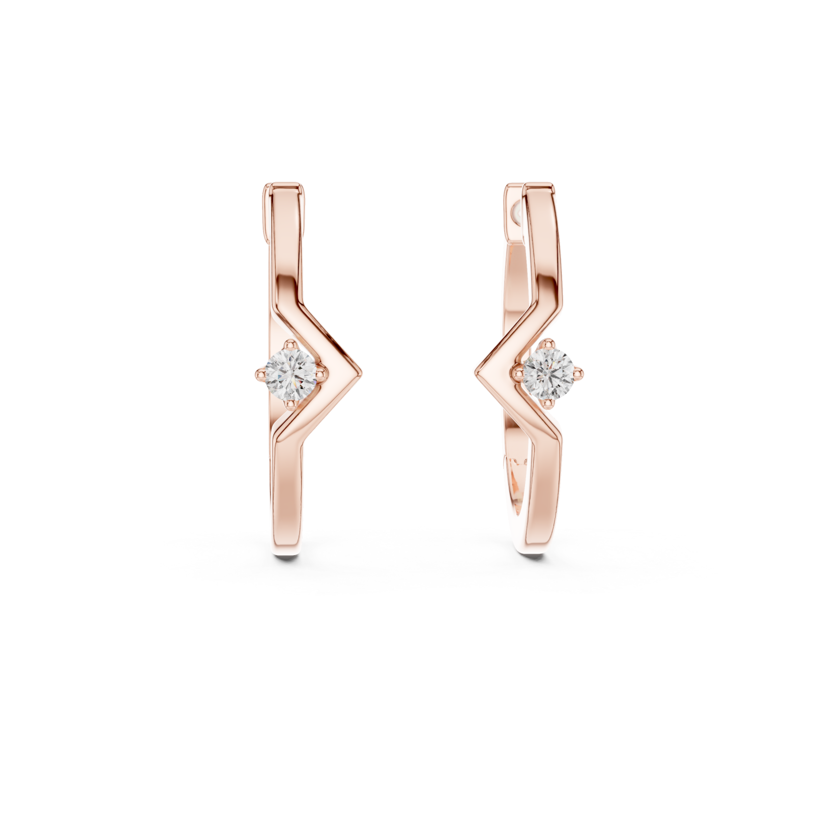  Rose Gold Crested Harmony Earrings Front View