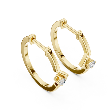 Gold Crested Harmony Earrings Right View