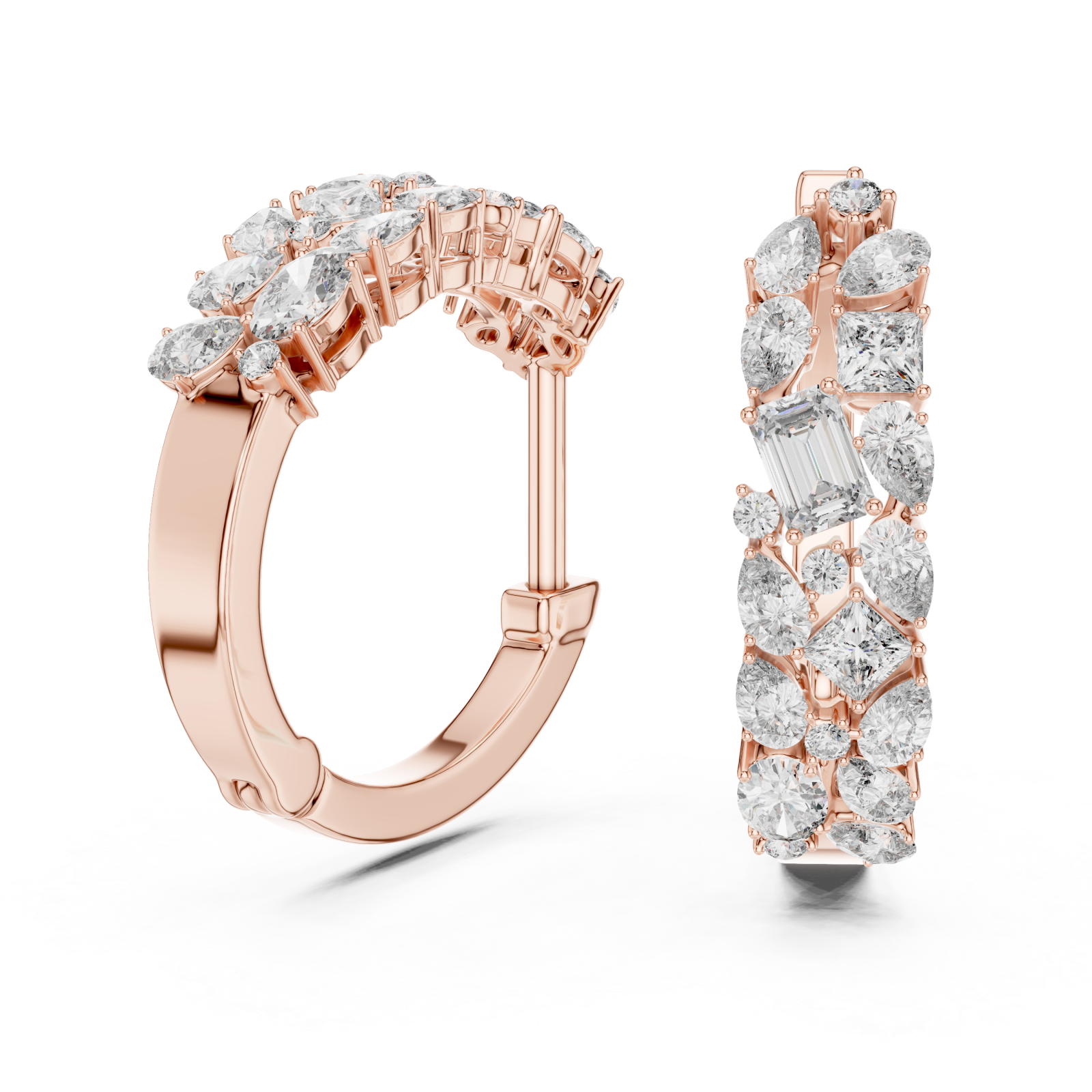  Rose Gold Lustrous Bloom Embrace Earrings Left View