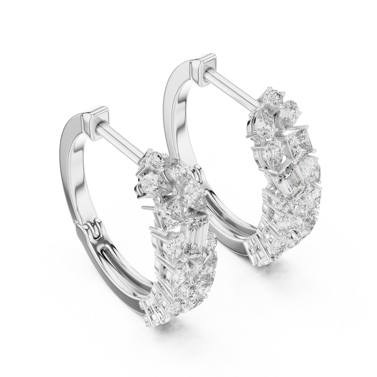  White Gold Lustrous Bloom Embrace Earrings Right View