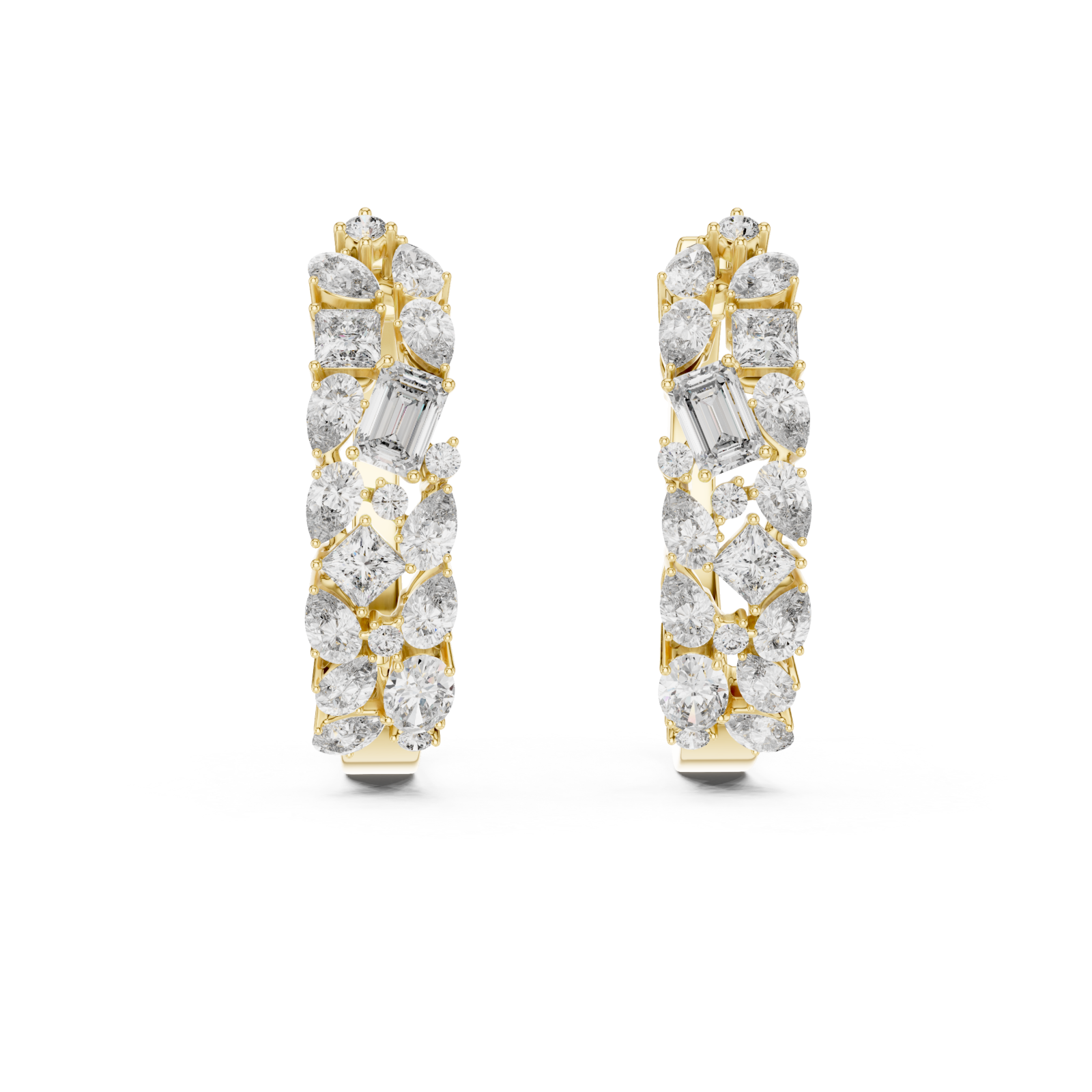  Gold Lustrous Bloom Embrace Earrings Front View