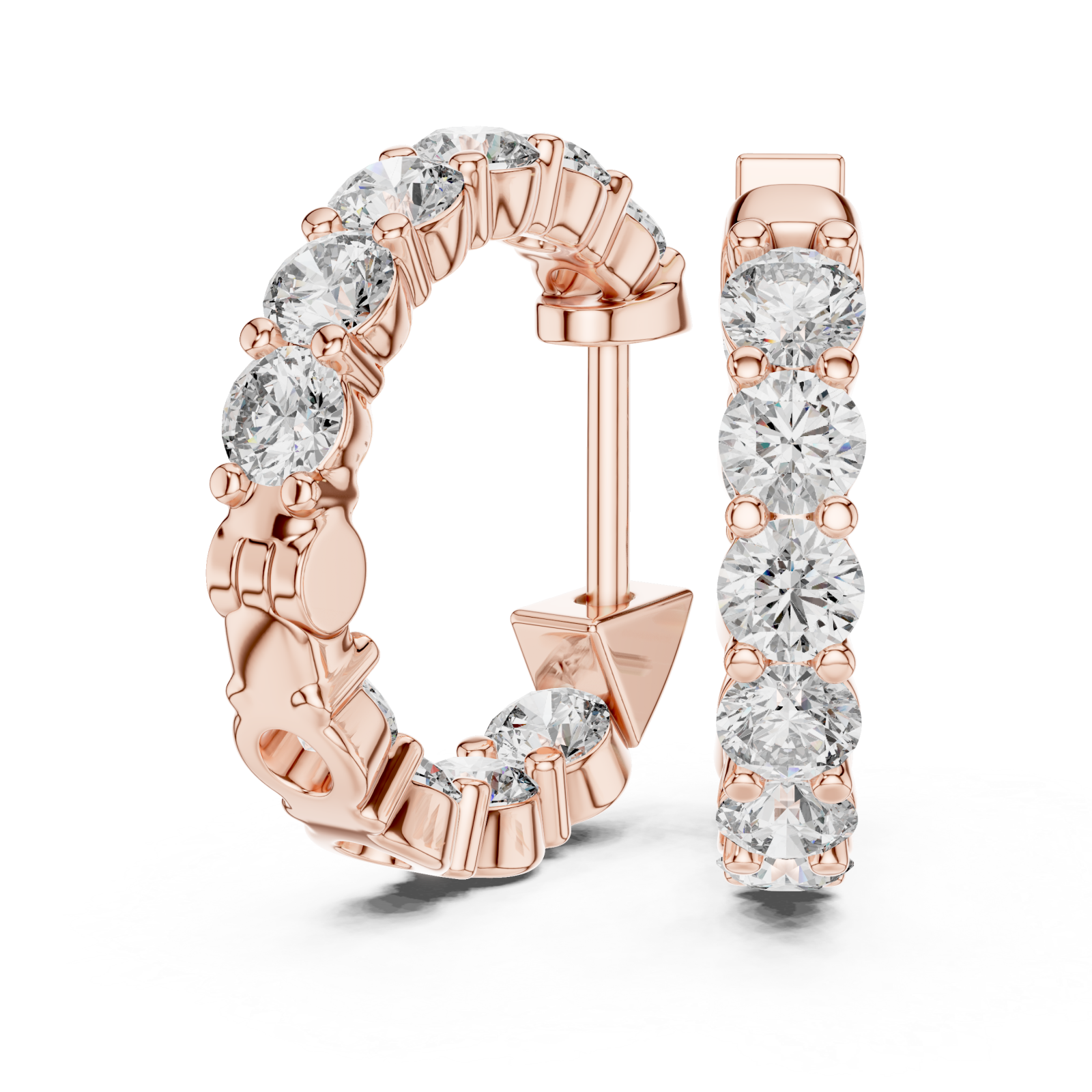  Rose Gold Twilight Echo Signature Hoop Studs Left View