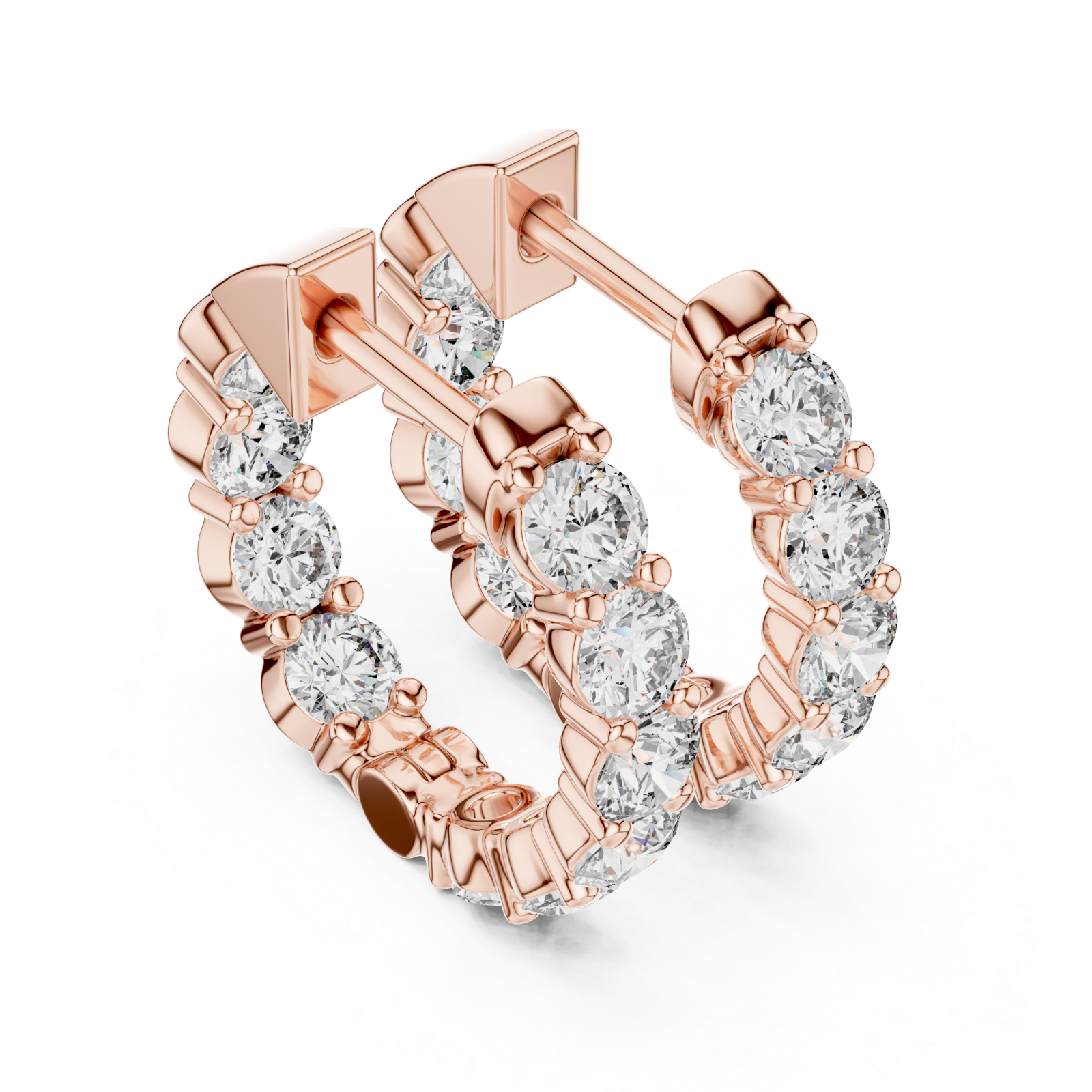  Rose Gold Twilight Echo Signature Hoop Studs Right View