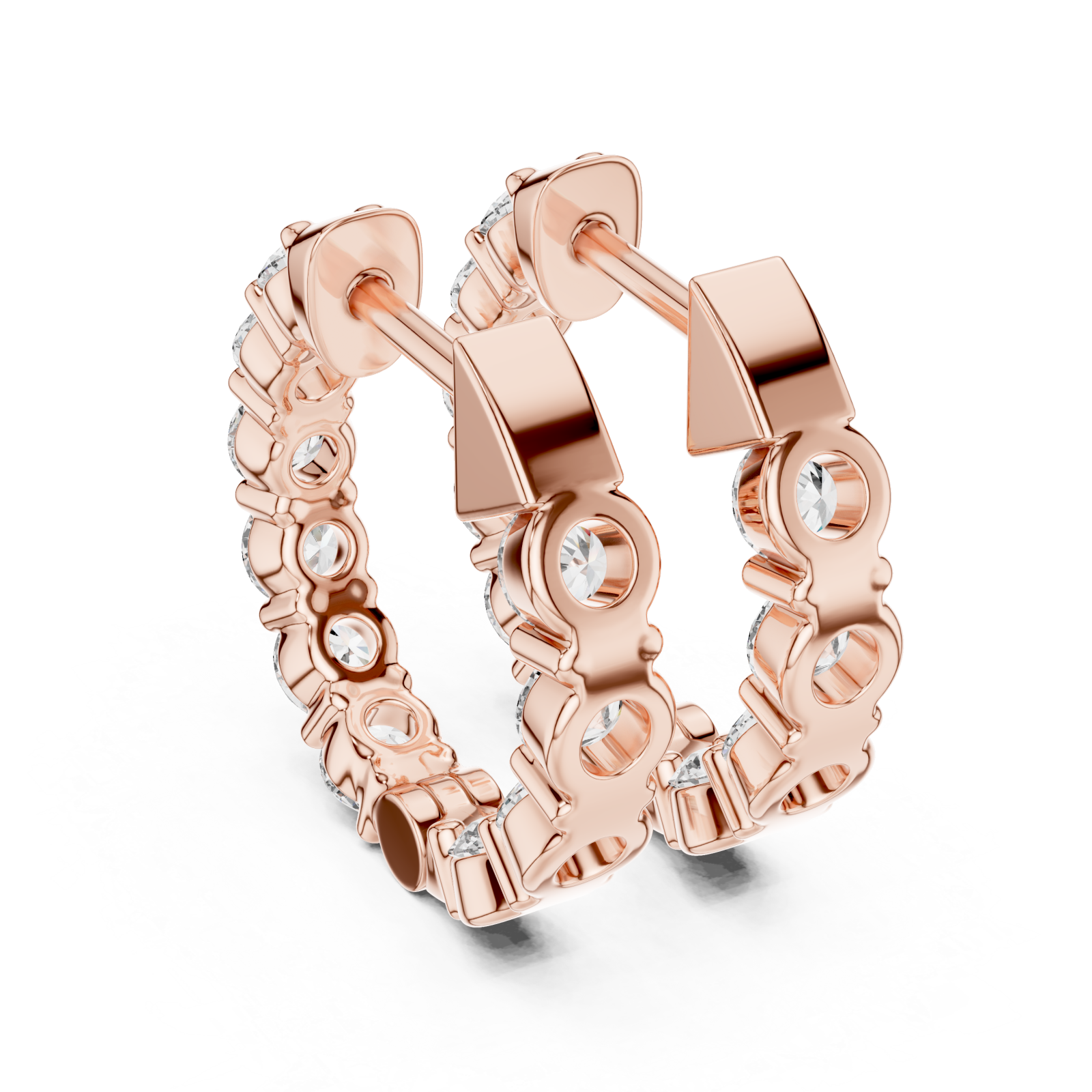  Rose Gold Twilight Echo Signature Hoop Studs Side View