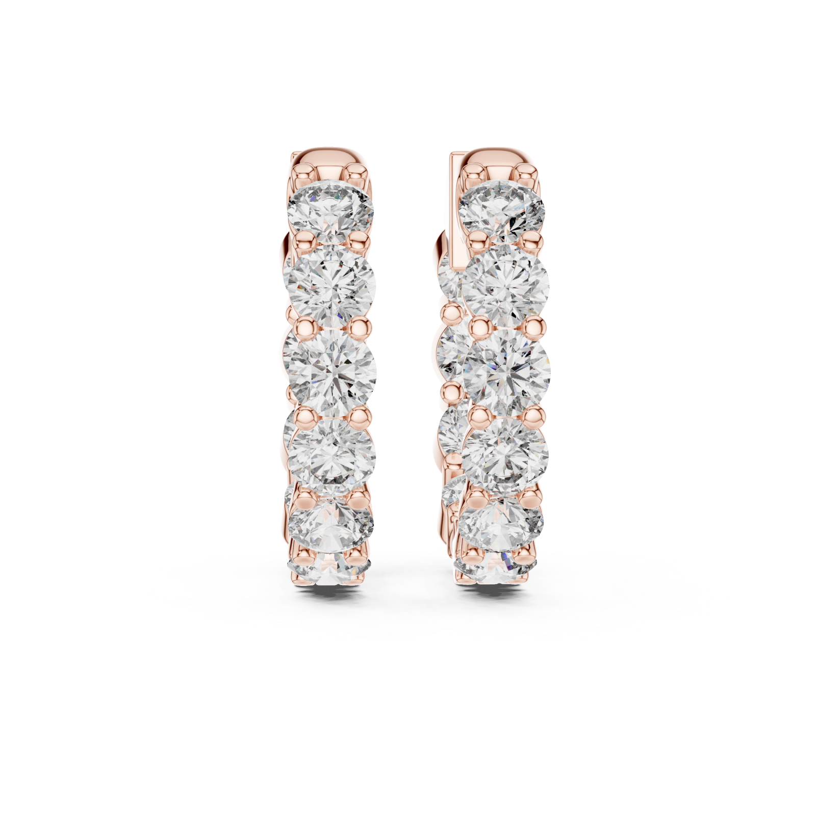  Rose Gold Twilight Echo Signature Hoop Studs Front View