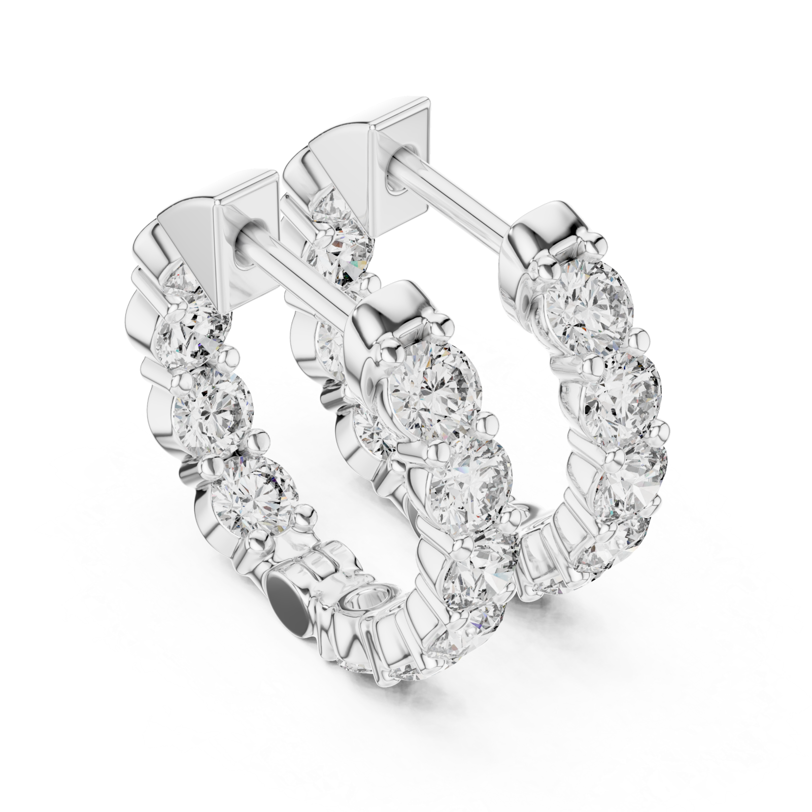  White Gold Twilight Echo Signature Hoop Studs Right View