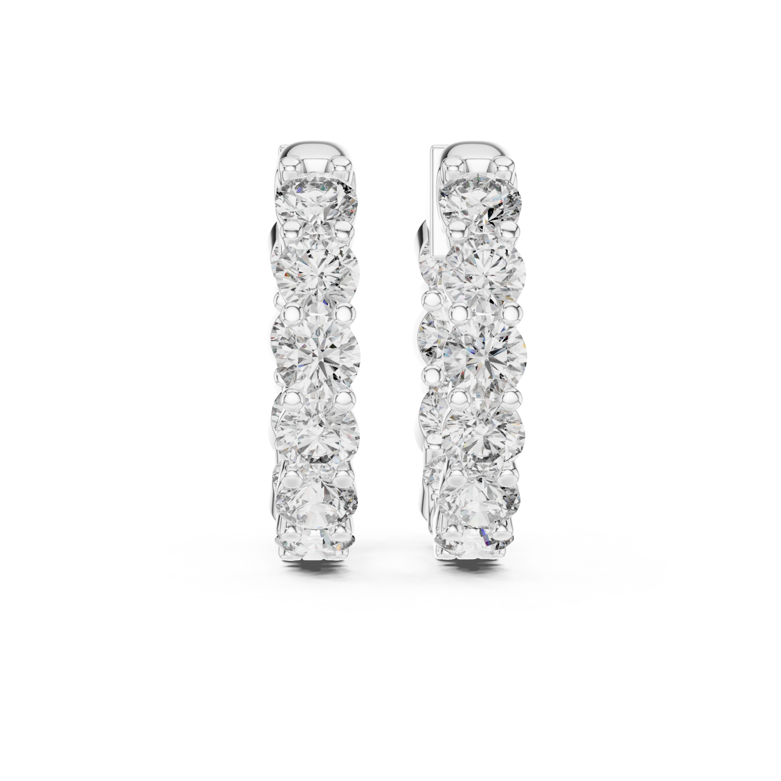  White Gold Twilight Echo Signature Hoop Studs Front View