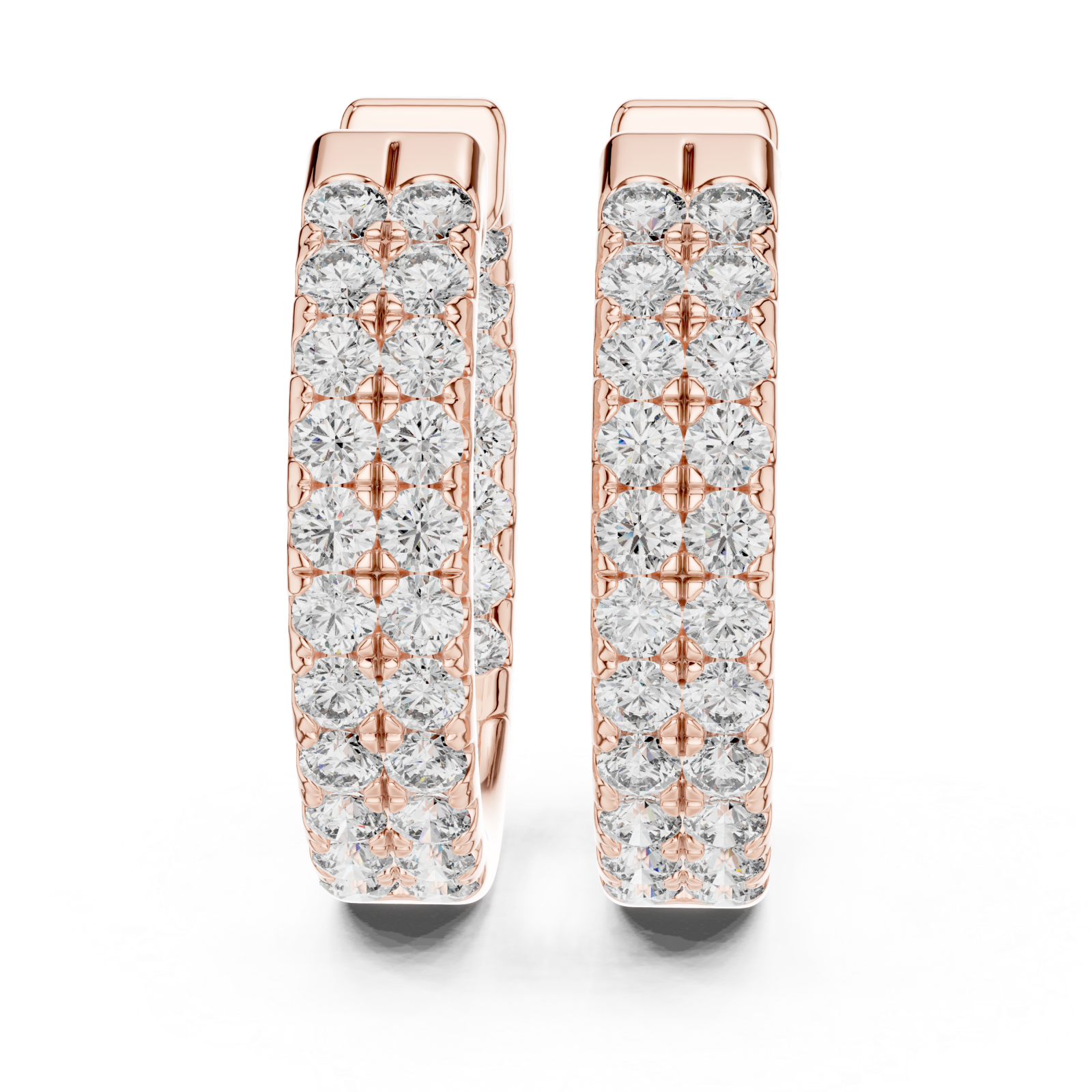  Rose Gold Radiant Embrace Huggie Earrings Left View