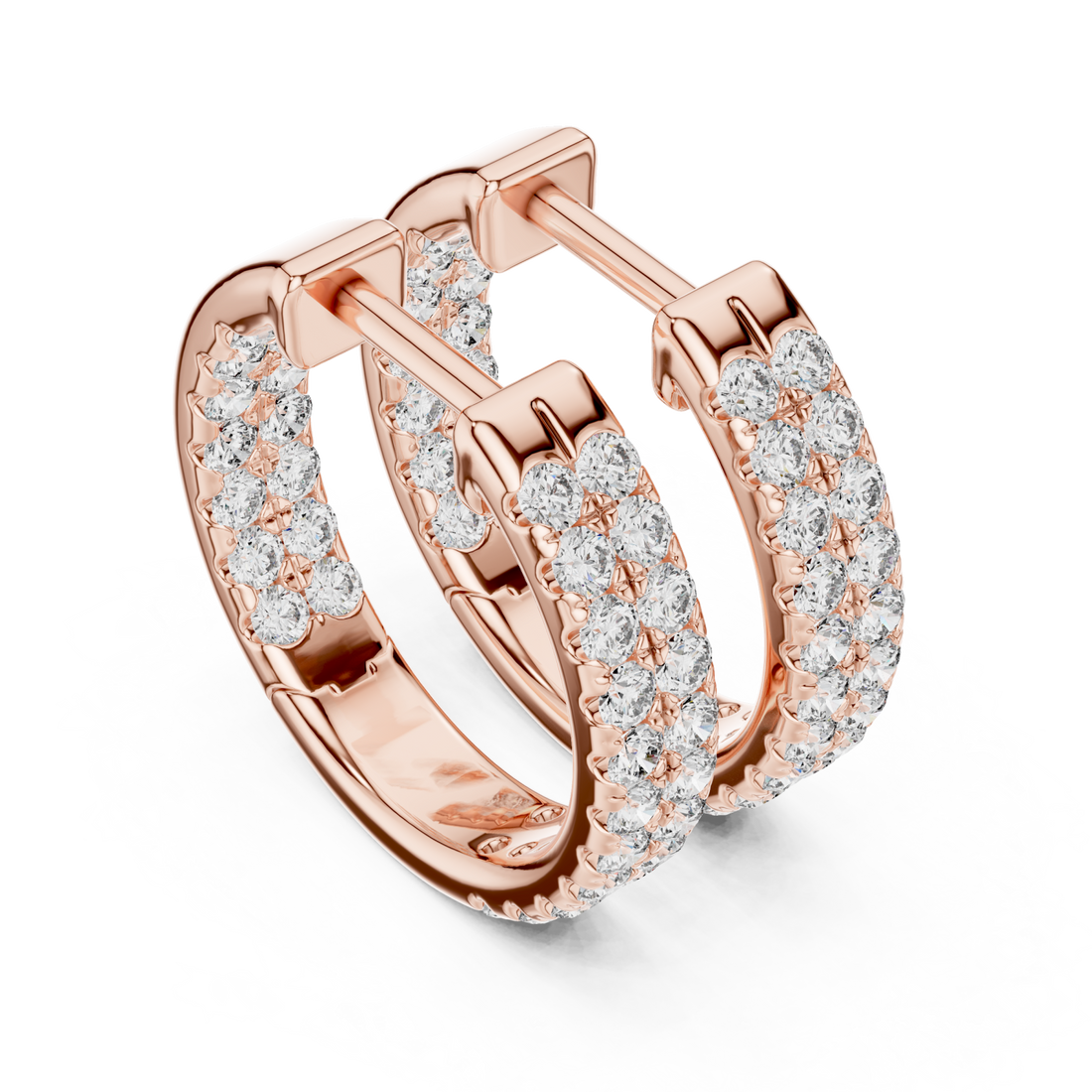  Rose Gold Radiant Embrace Huggie Earrings Right View