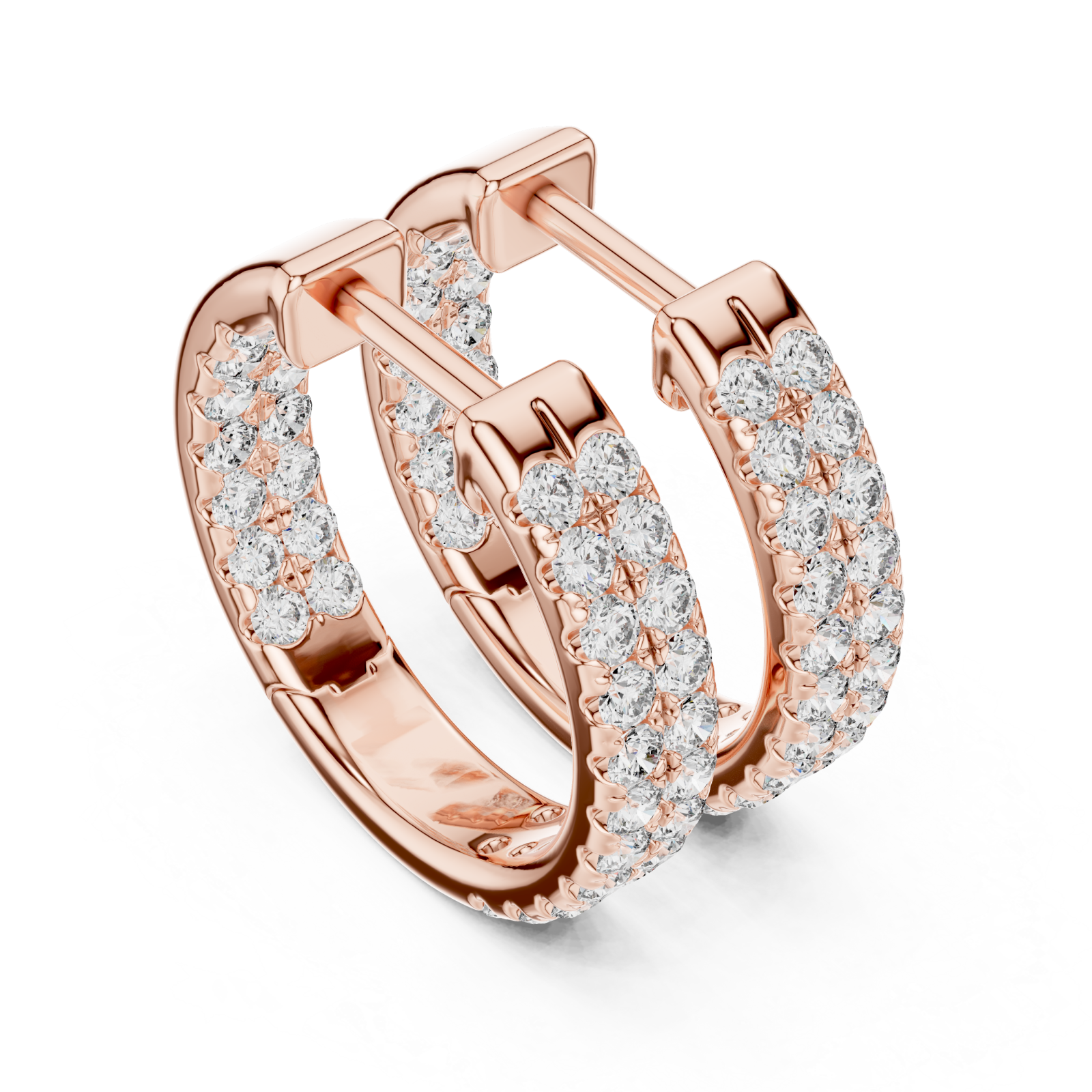  Rose Gold Radiant Embrace Huggie Earrings Right View