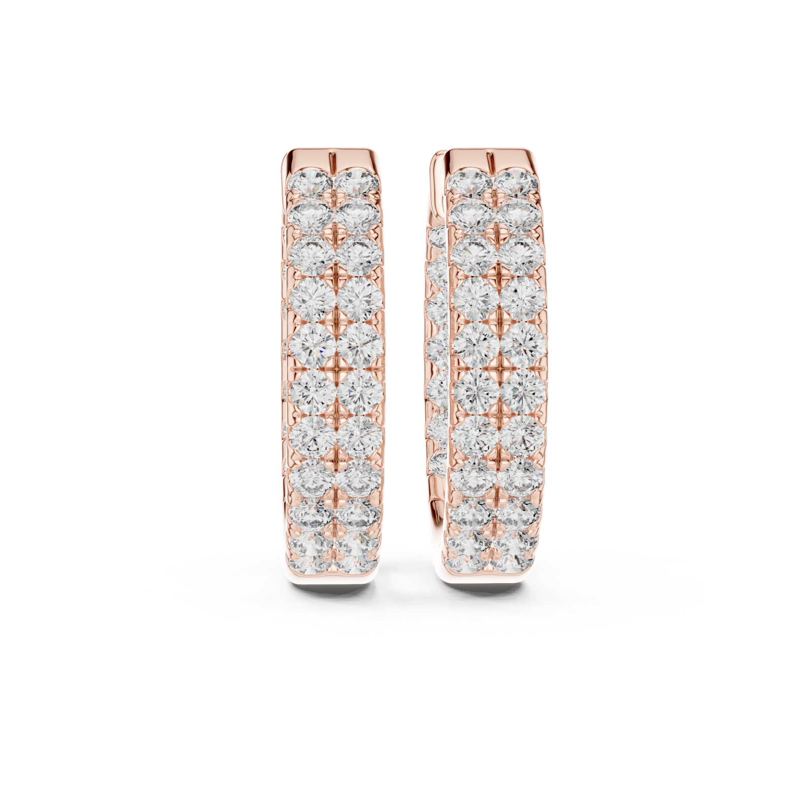  Rose Gold Radiant Embrace Huggie Earrings Front View