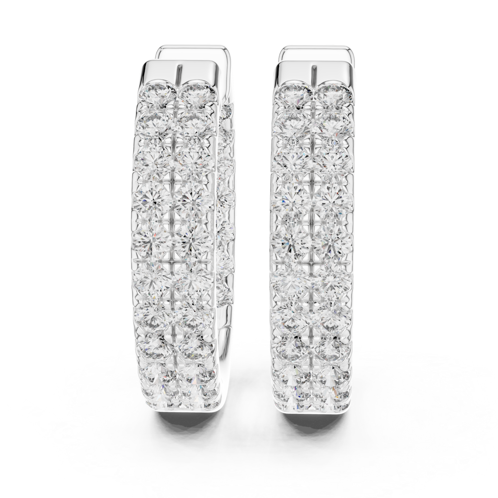  White Gold Radiant Embrace Huggie Earrings Left View