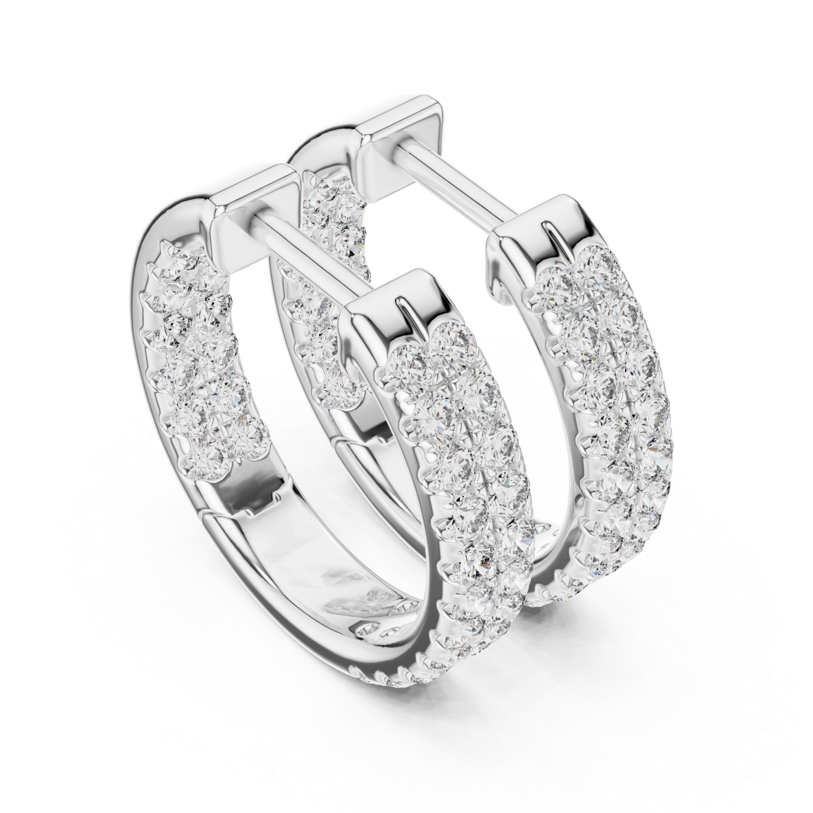  White Gold Radiant Embrace Huggie Earrings Right View