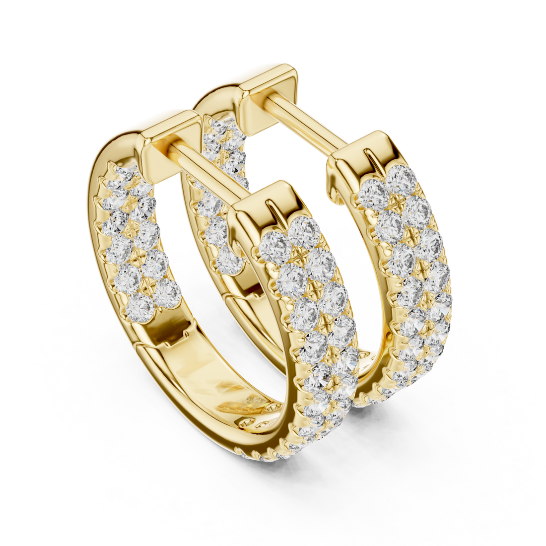 Gold Radiant Embrace Huggie Earrings Right View