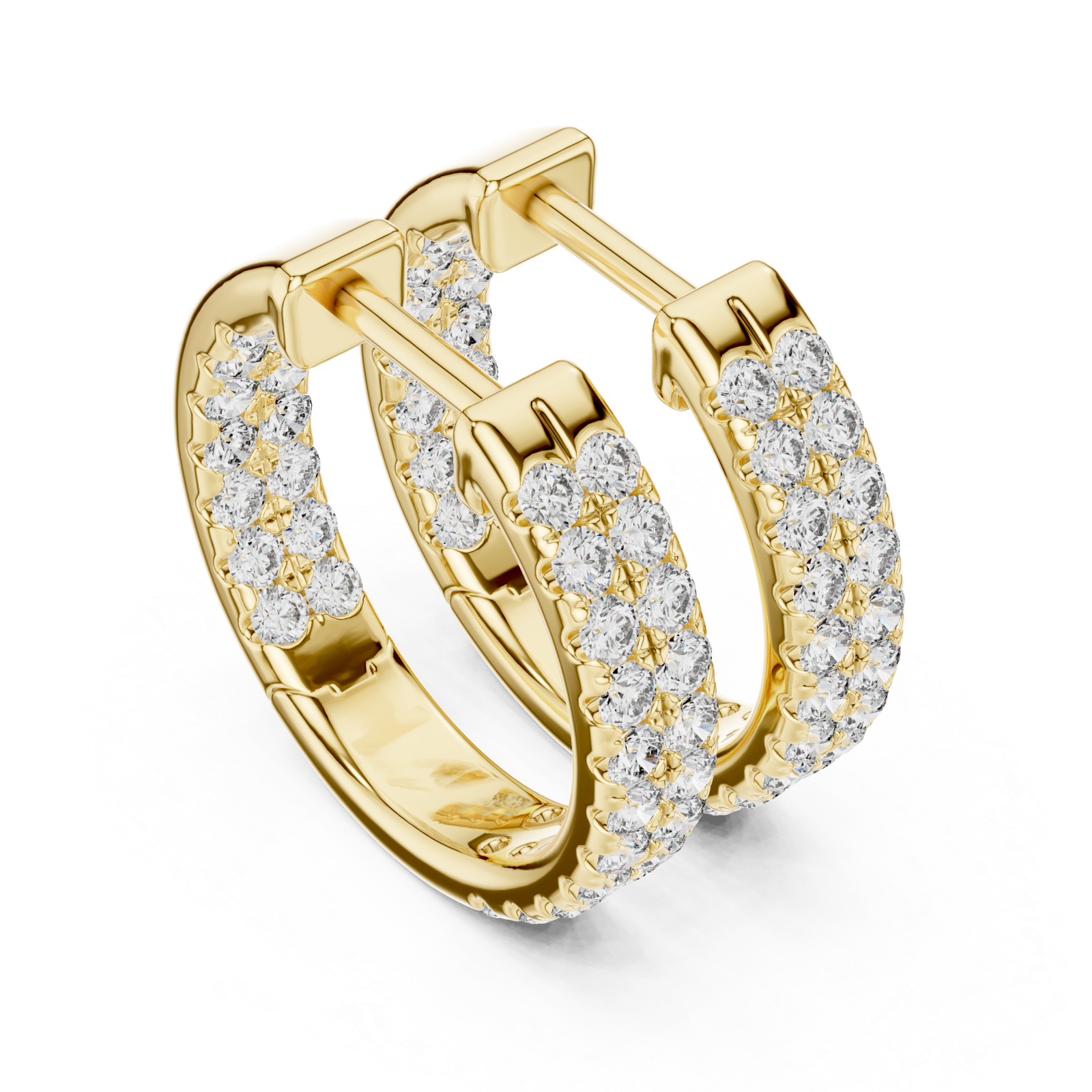 Gold Radiant Embrace Huggie Earrings Right View