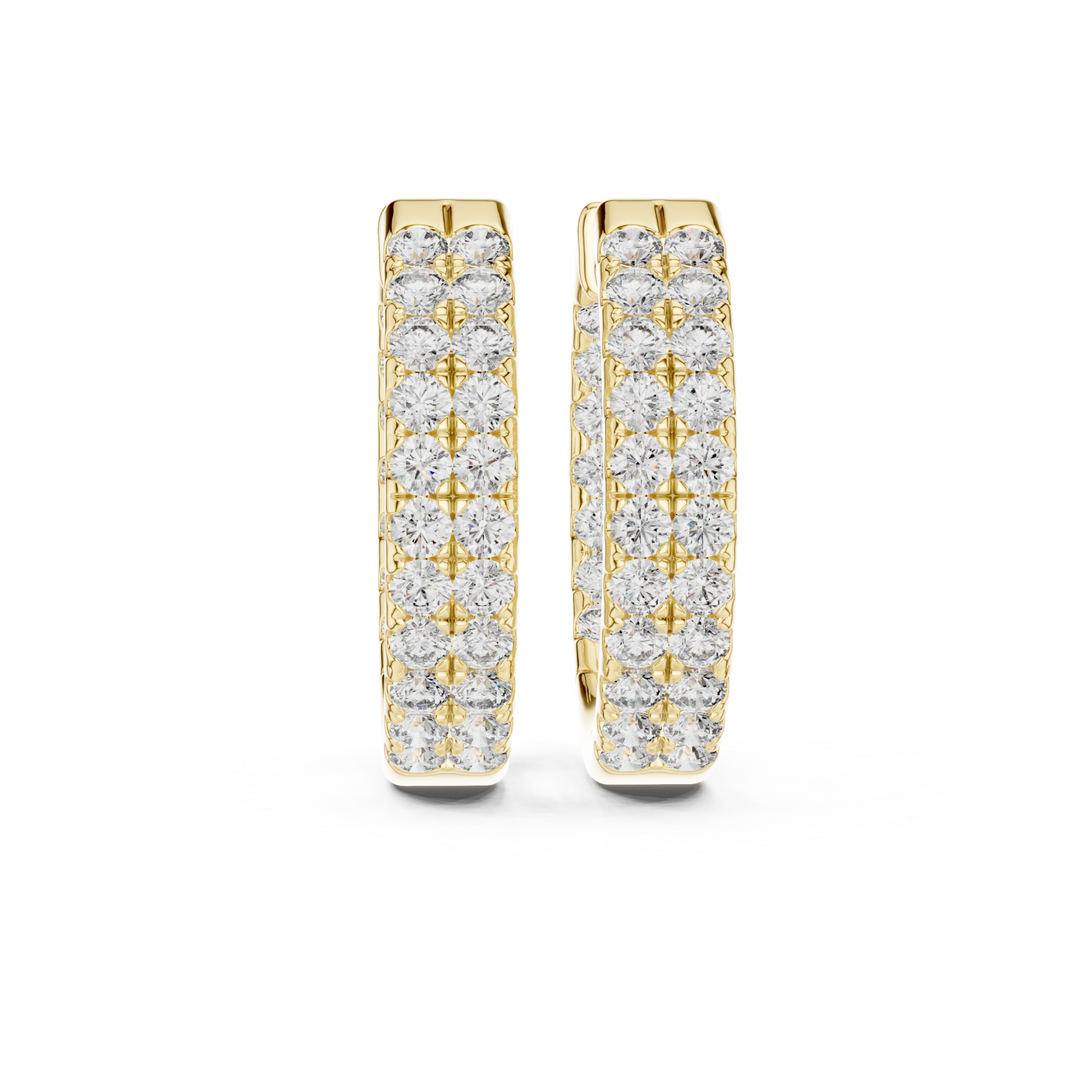  Gold Radiant Embrace Huggie Earrings Front View