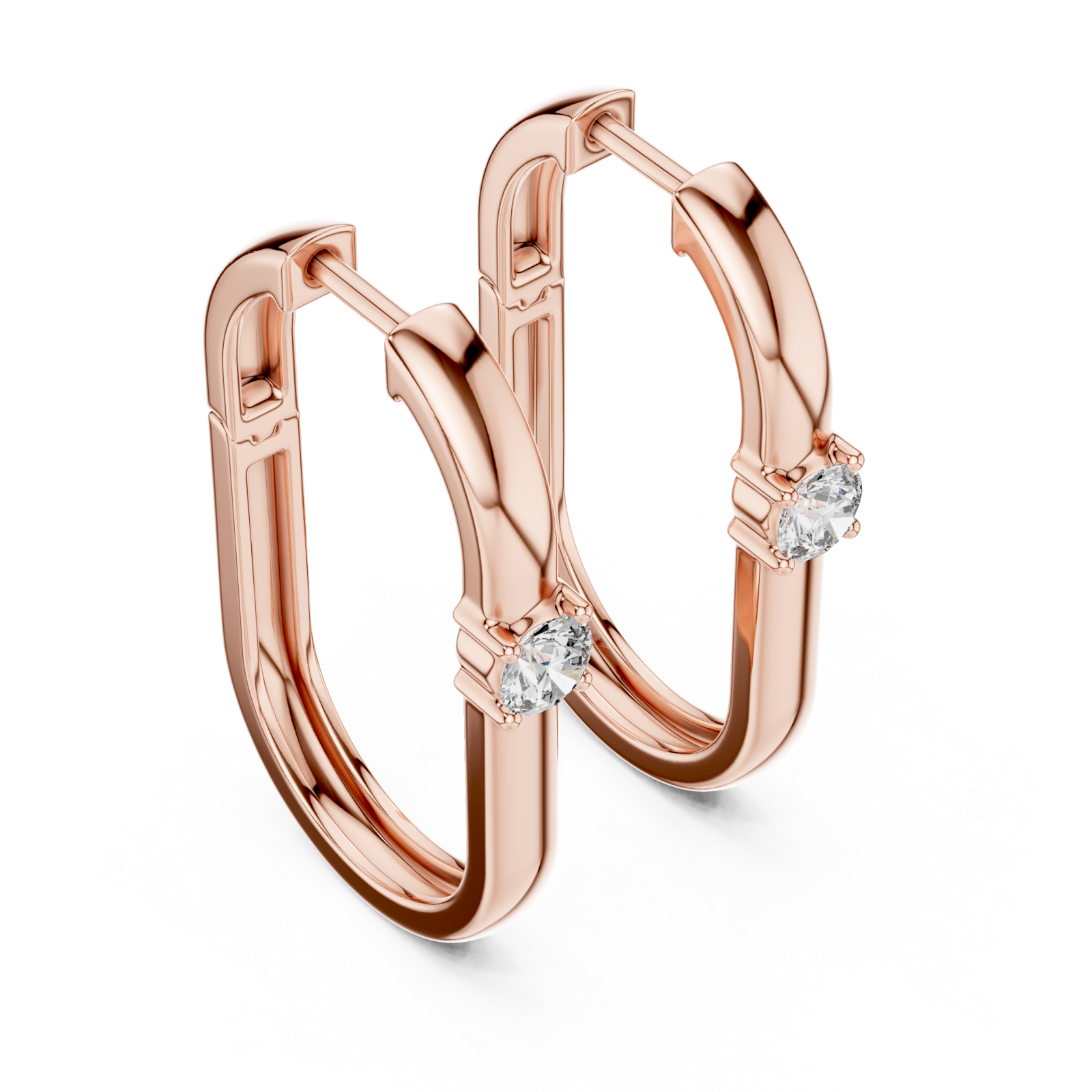  Rose Gold Radiant Elegance Hoop Earrings Right View