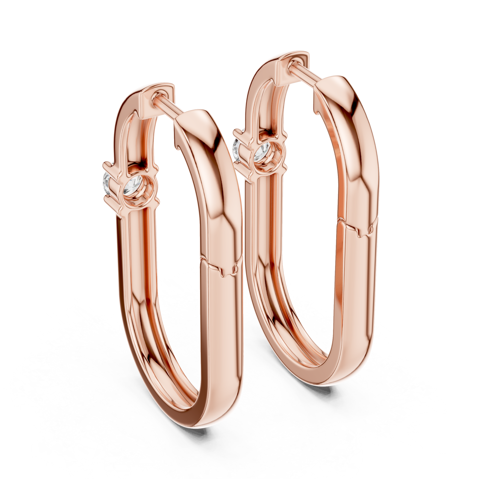  Rose Gold Radiant Elegance Hoop Earrings Side View