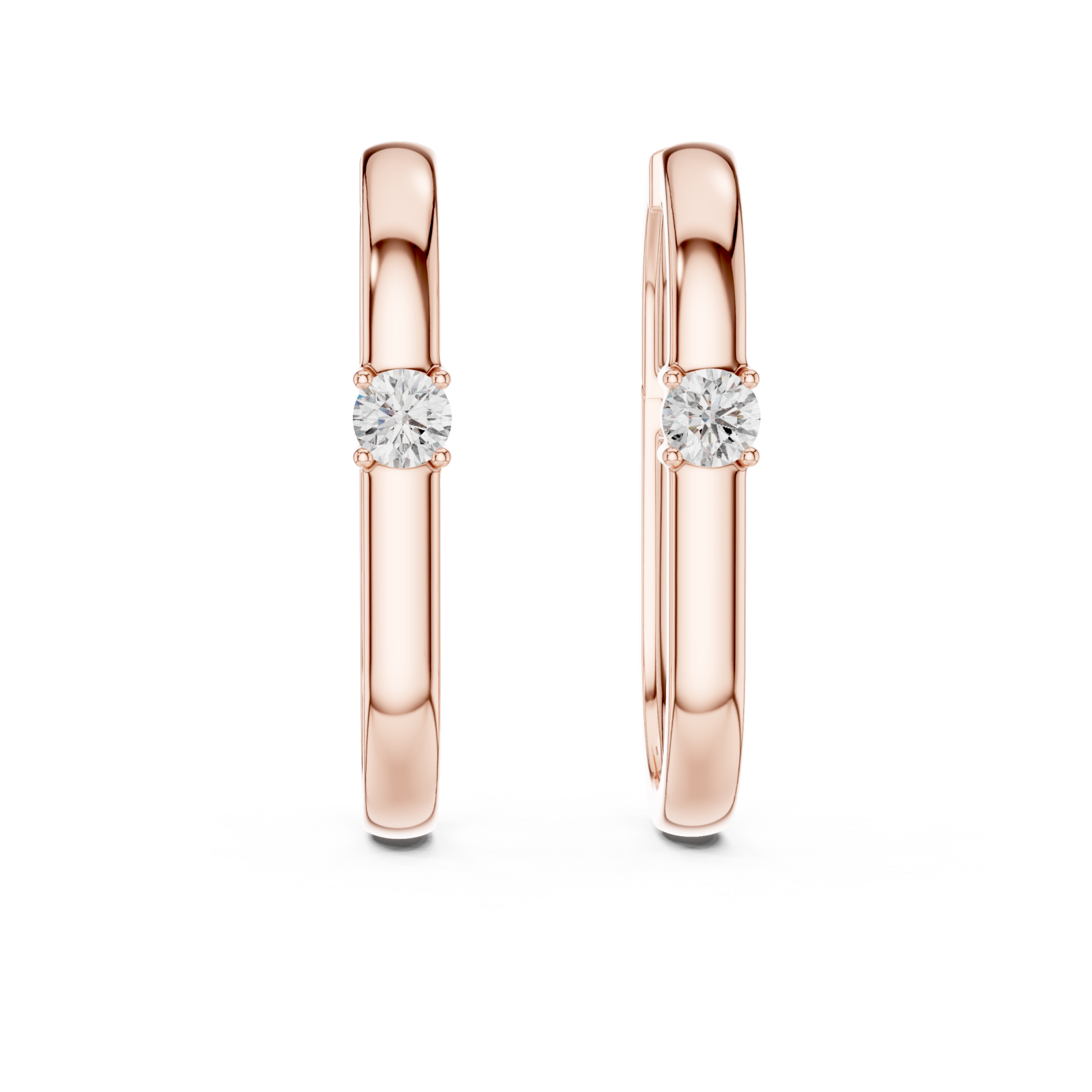  Rose Gold Radiant Elegance Hoop Earrings Front View
