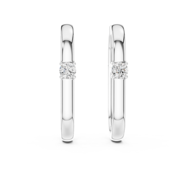  White Gold Radiant Elegance Hoop Earrings Front View