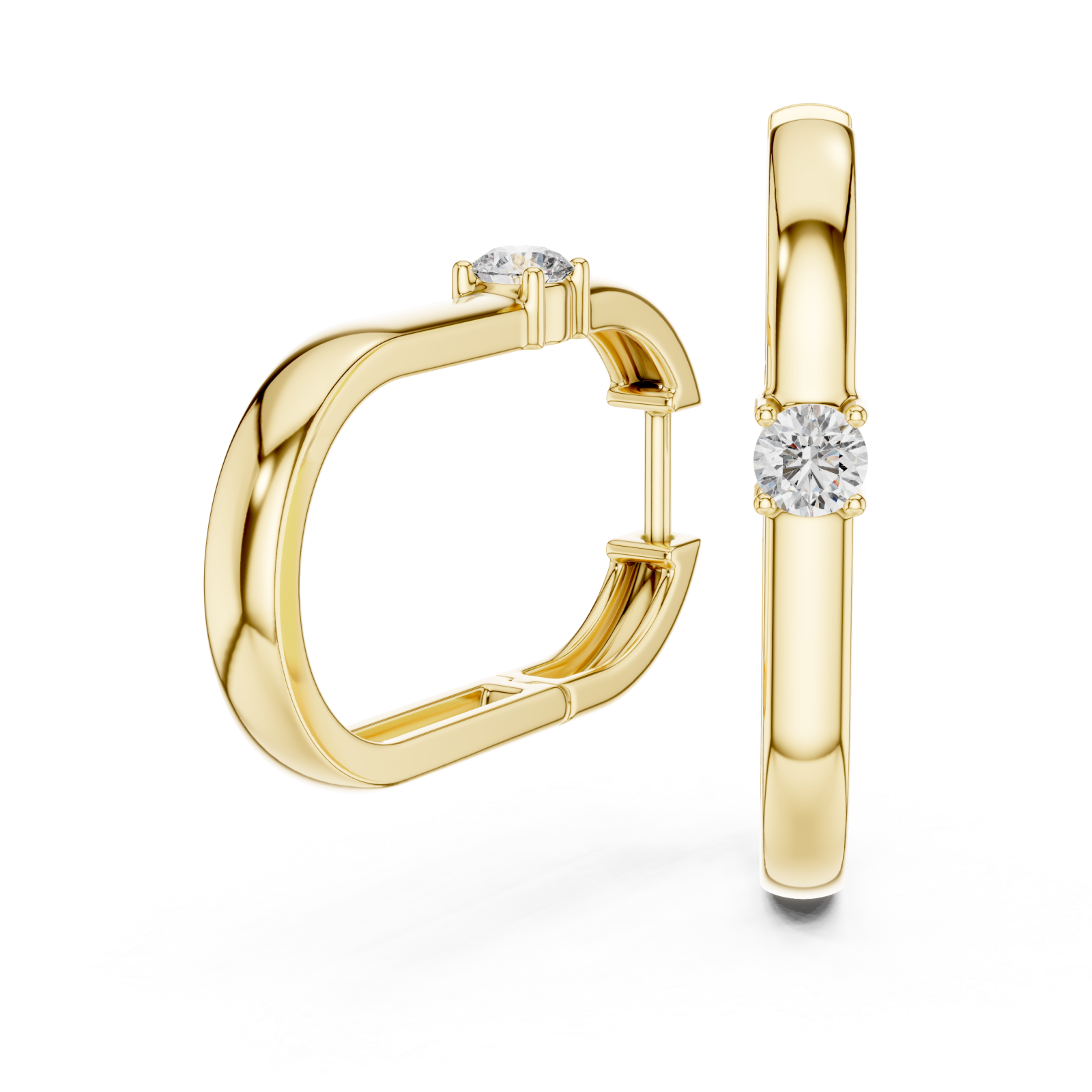  Gold Radiant Elegance Hoop Earrings Left View