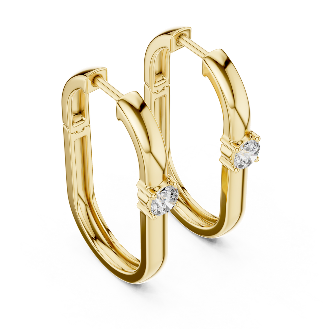 Gold Radiant Elegance Hoop Earrings Right View