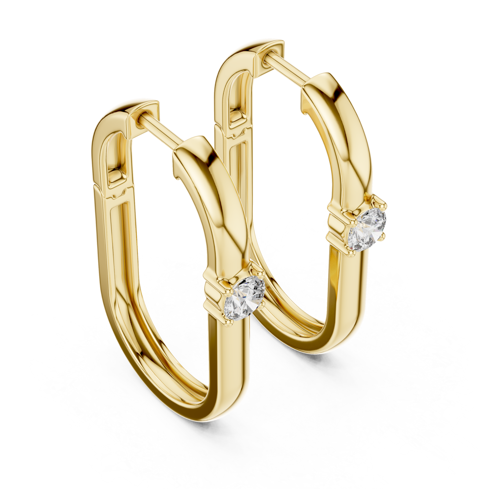 Gold Radiant Elegance Hoop Earrings Right View
