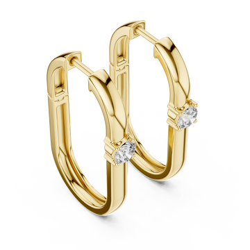 Gold Radiant Elegance Hoop Earrings Right View