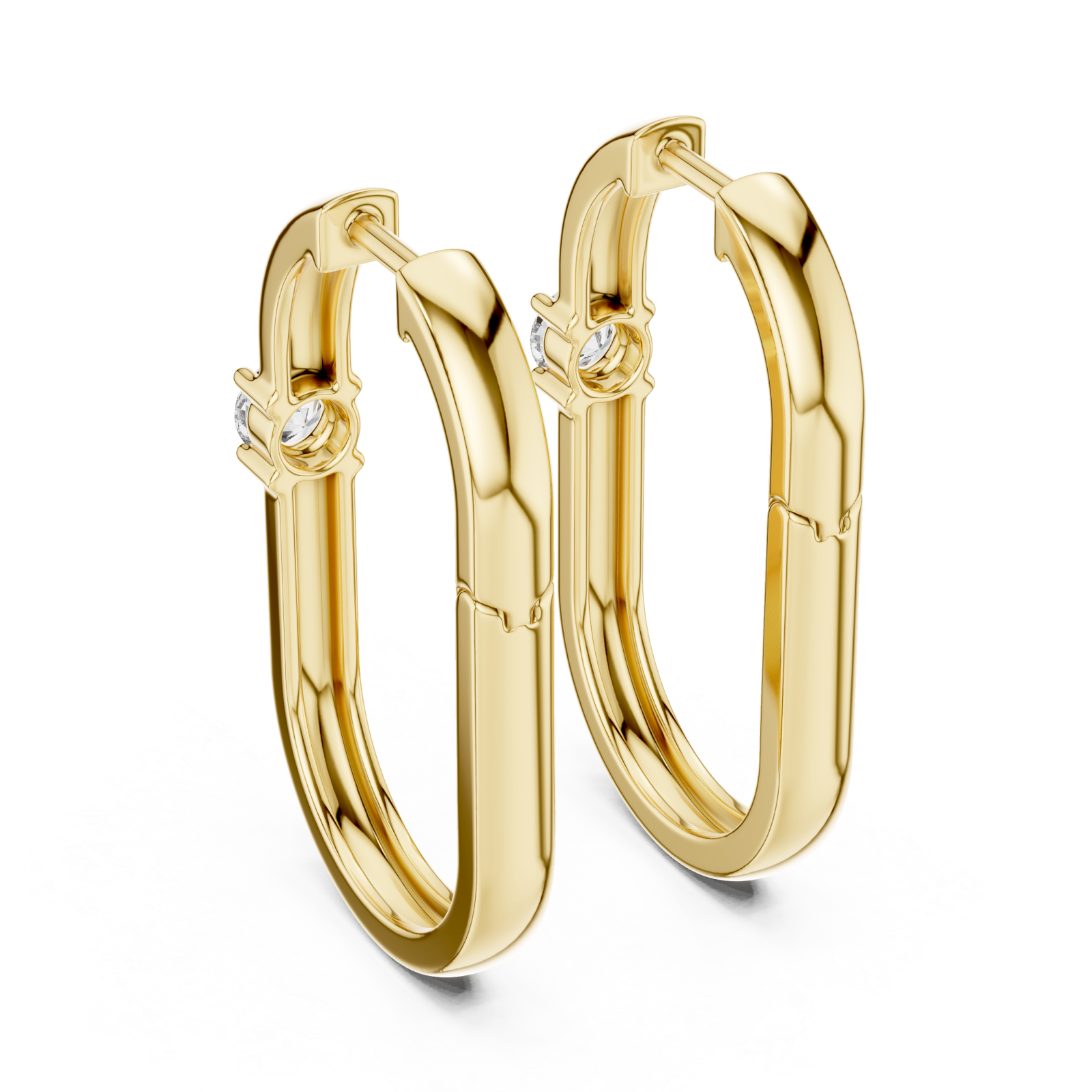  Gold Radiant Elegance Hoop Earrings Side View