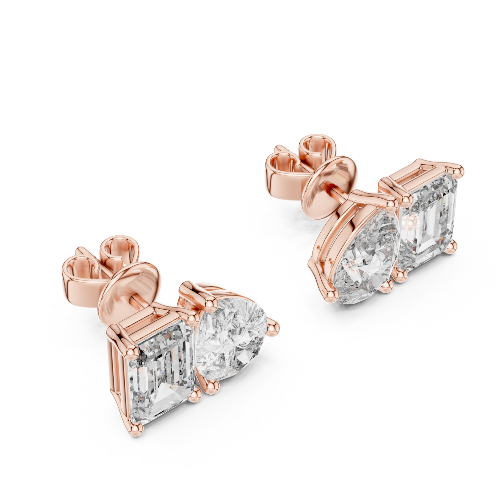  Rose Gold Enchanted Lumiere Petite Stud Earrings Right View