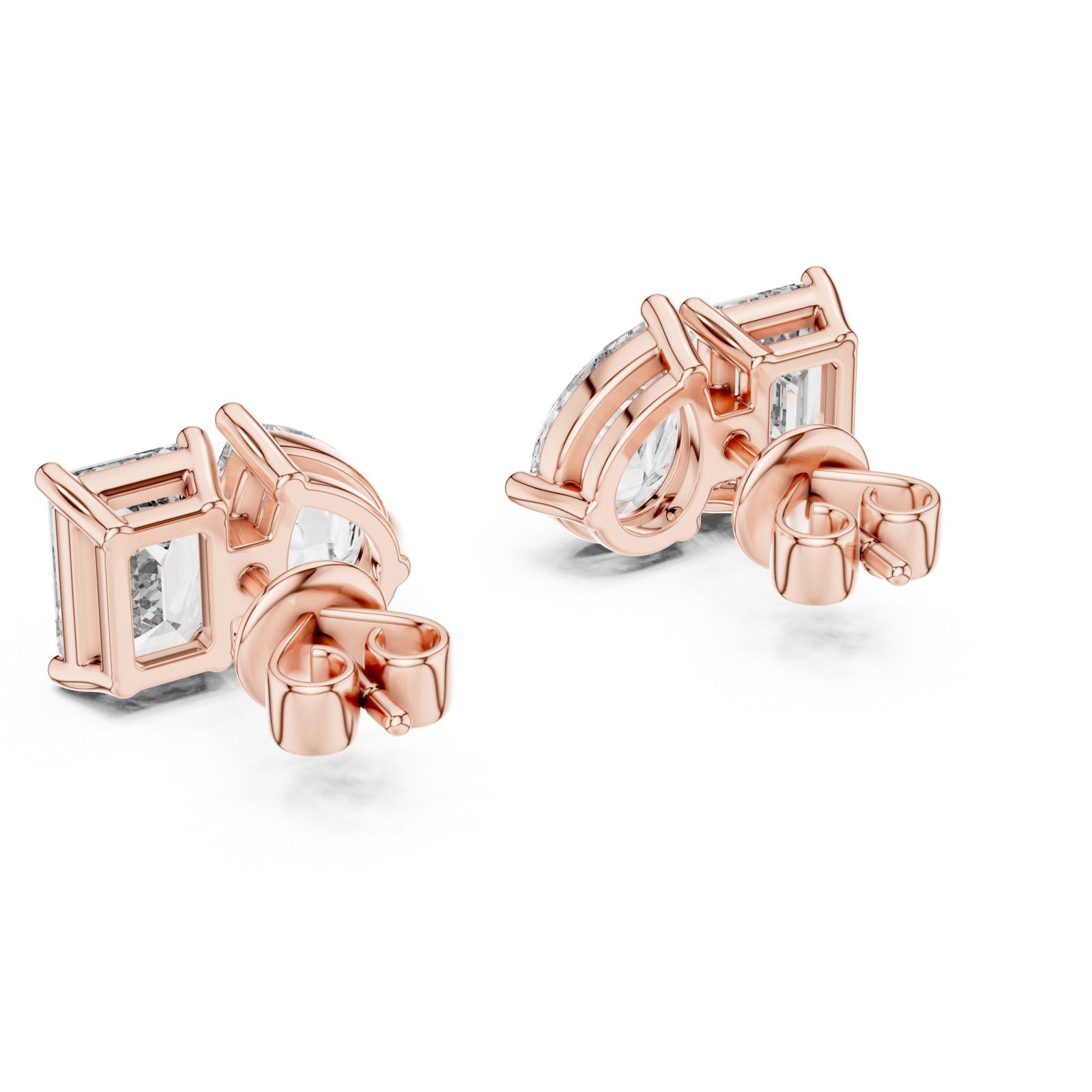  Rose Gold Enchanted Lumiere Petite Stud Earrings Side View
