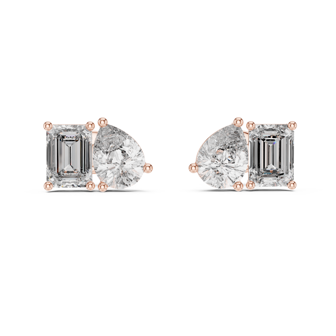  Rose Gold Enchanted Lumiere Petite Stud Earrings Right View