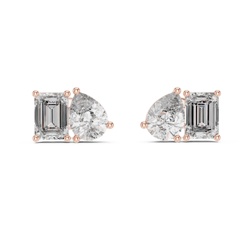  Rose Gold Enchanted Lumiere Petite Stud Earrings Front View