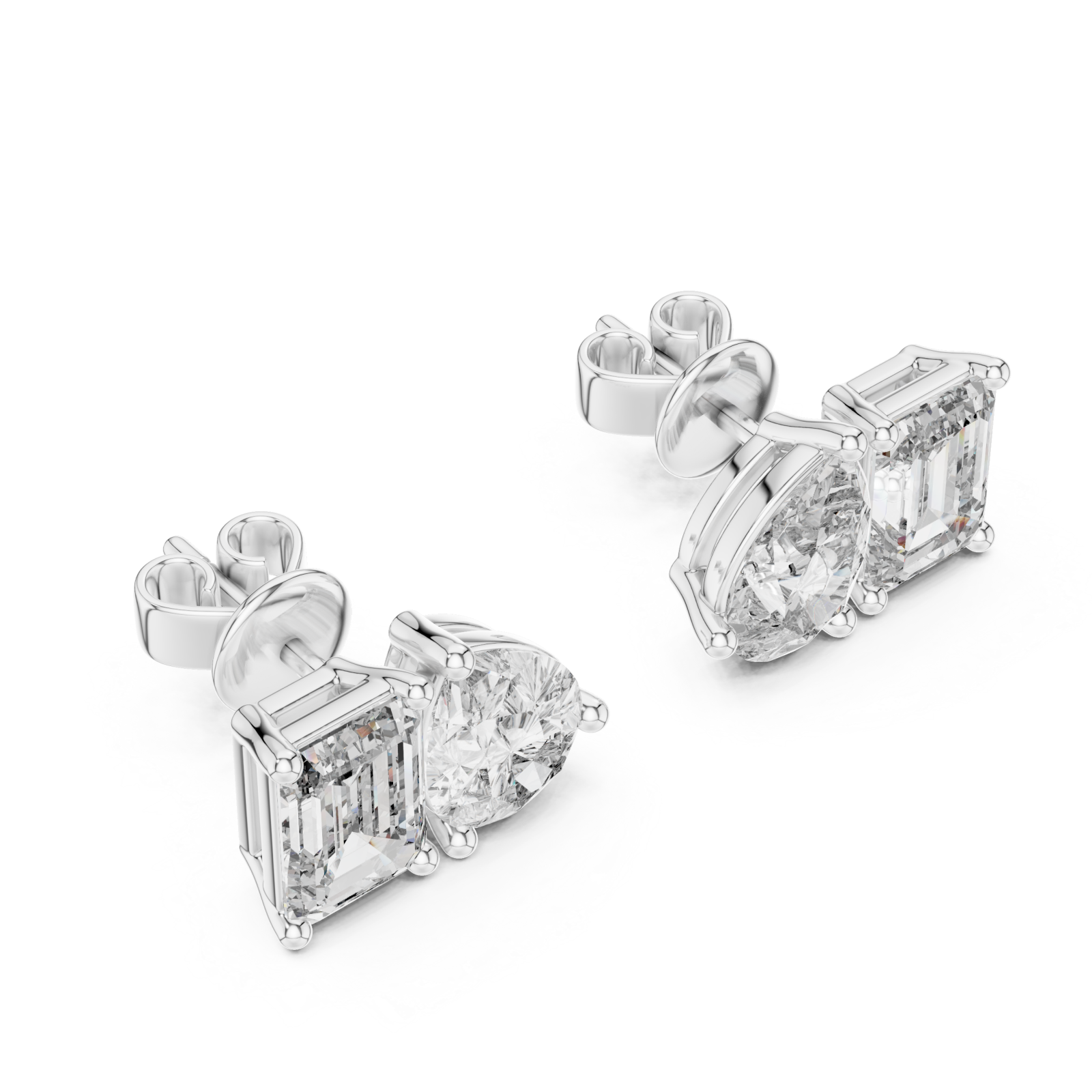  White Gold Enchanted Lumiere Petite Stud Earrings Right View