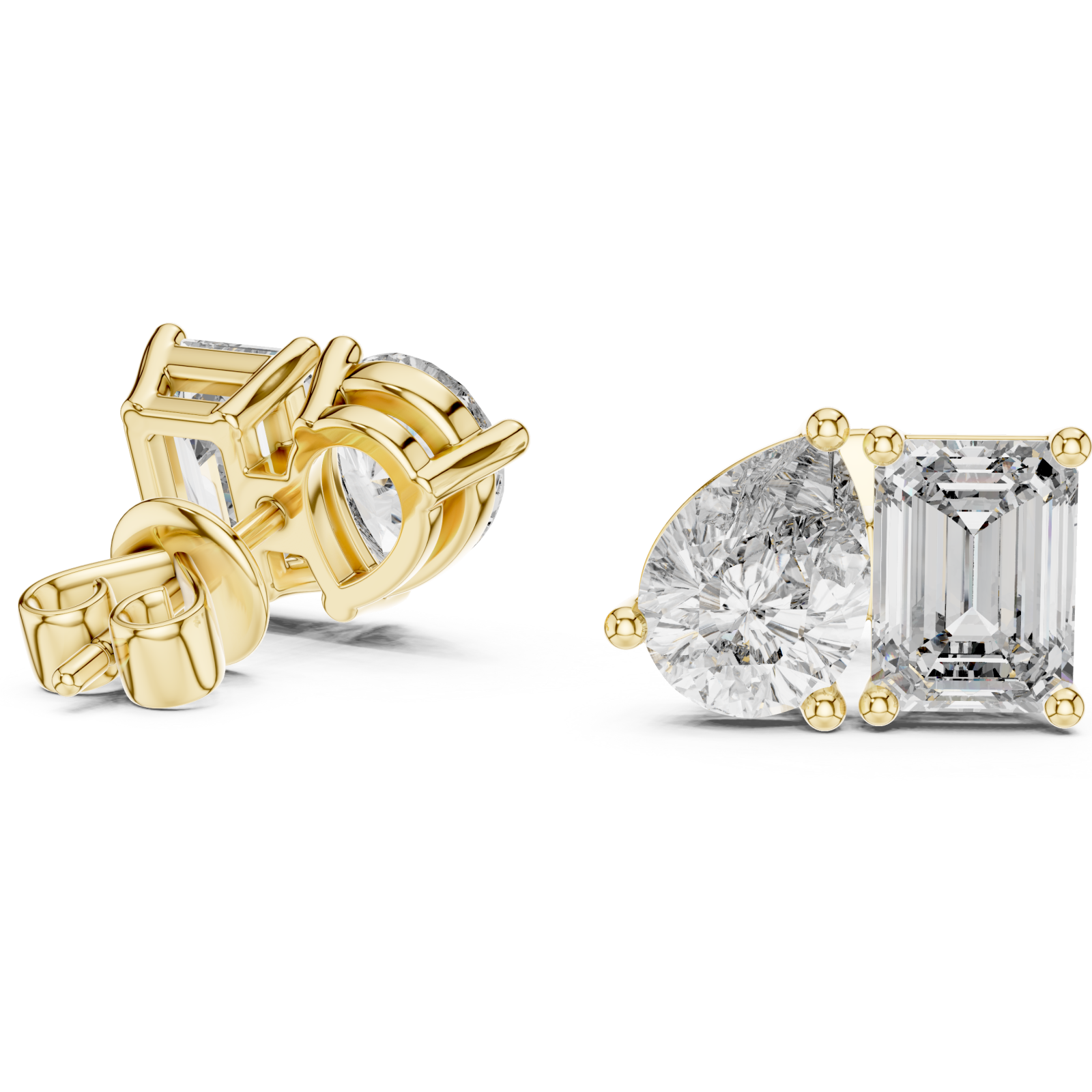  Gold Enchanted Lumiere Petite Stud Earrings Left View