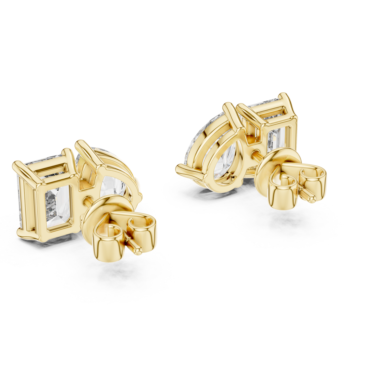  Gold Enchanted Lumiere Petite Stud Earrings Side View