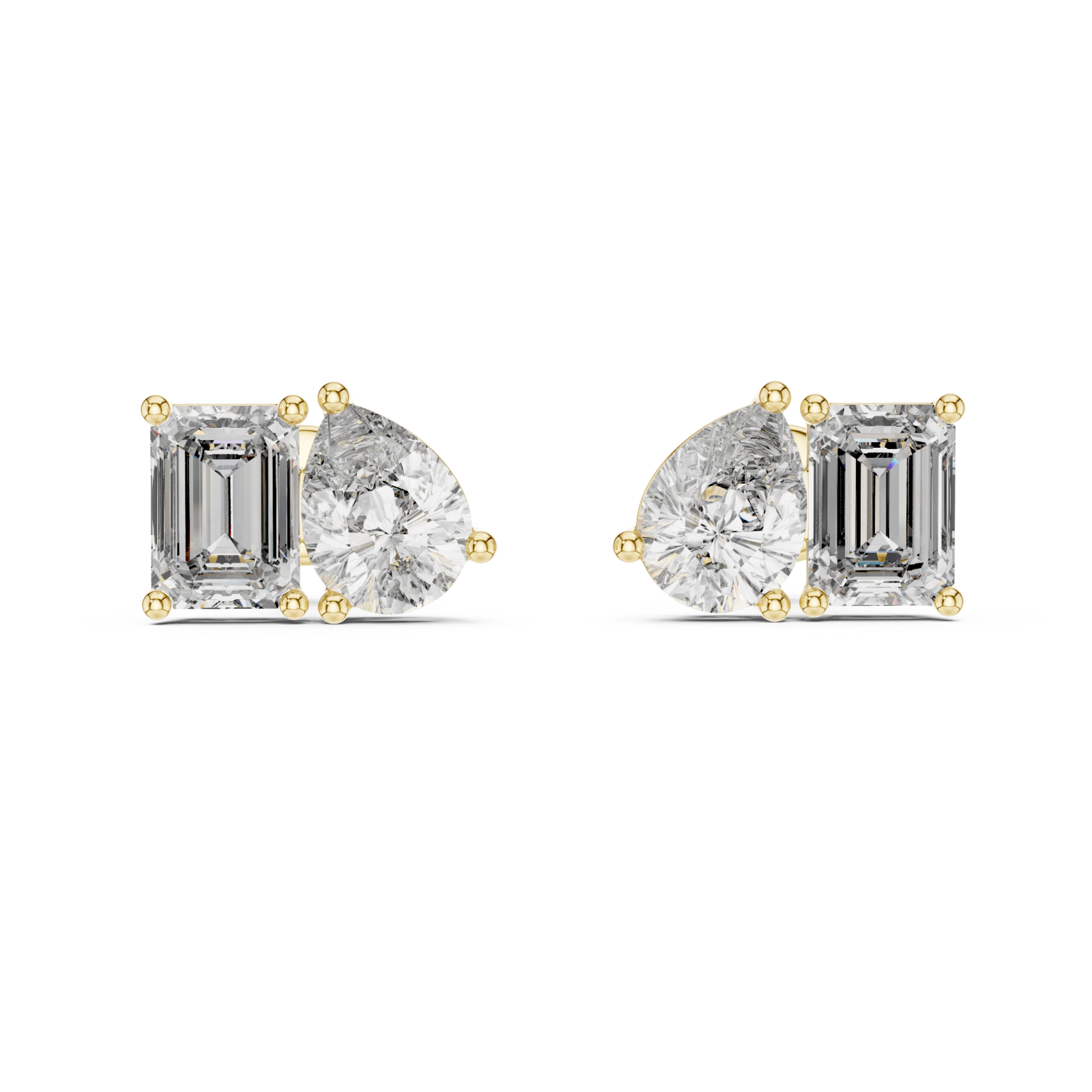  Gold Enchanted Lumiere Petite Stud Earrings Front View