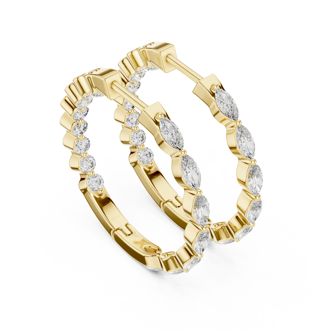 Gold Lustrous Belle Open Hoop Earrings Right View