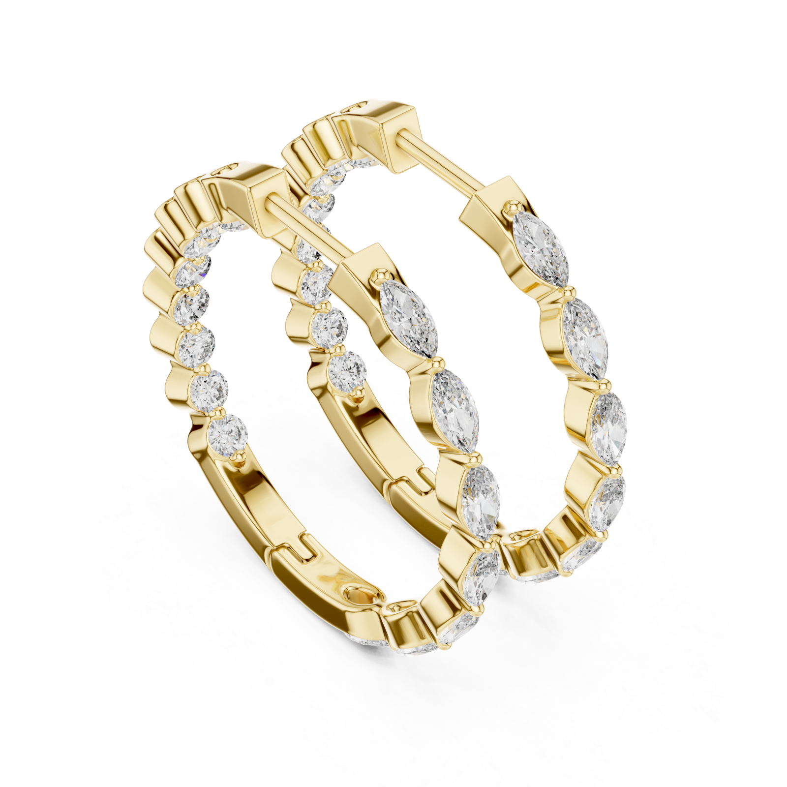 Gold Lustrous Belle Open Hoop Earrings Right View