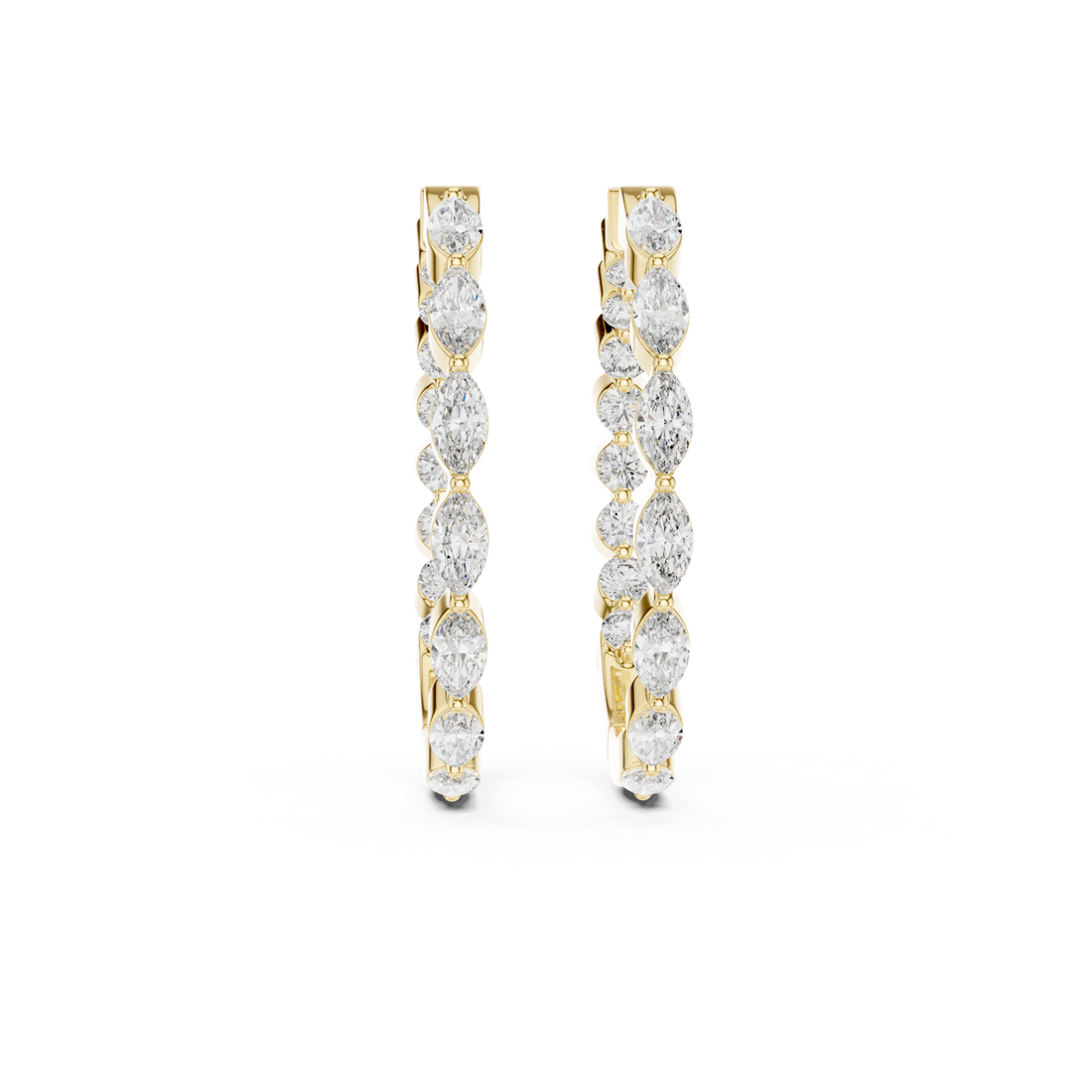 Gold Lustrous Belle Open Hoop Earrings Right View