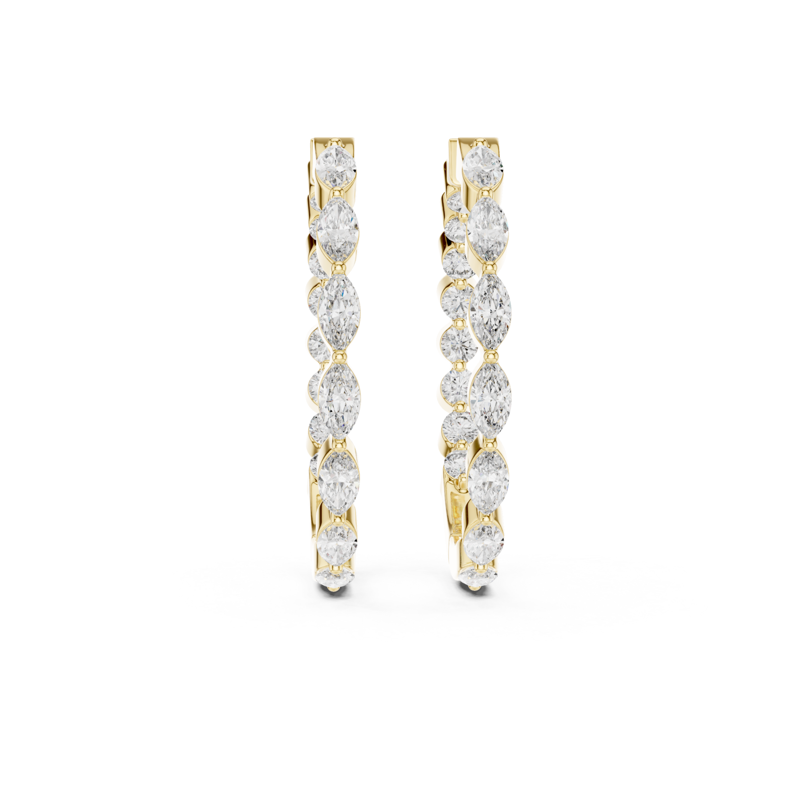  Gold Lustrous Belle Open Hoop Earrings Front View