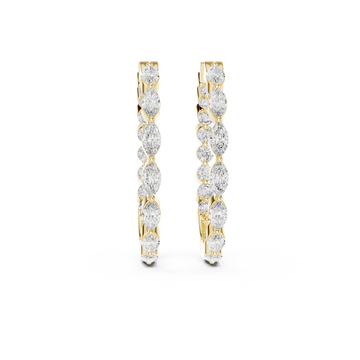  Gold Lustrous Belle Open Hoop Earrings Front View