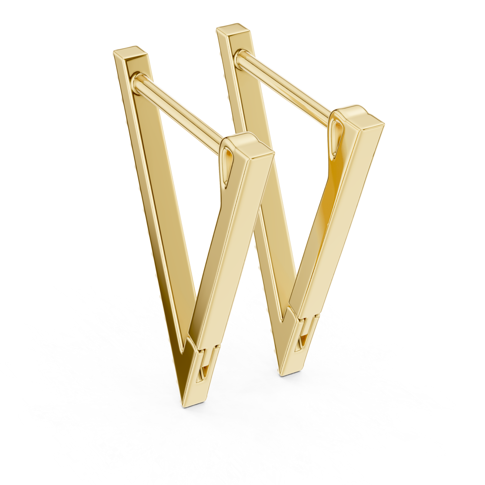  Gold Poised Elegance Linear Hoop Earrings Side View