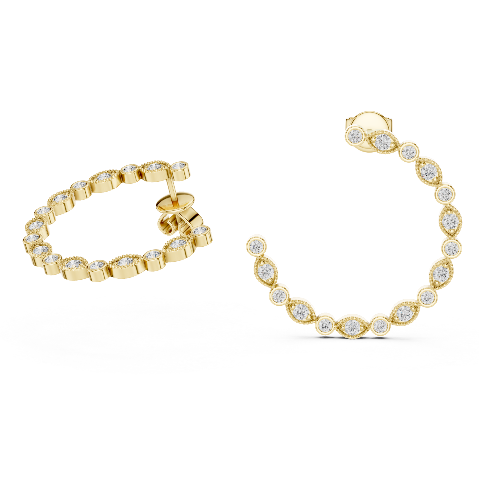  Gold Petal Bead Embrace Earrings Left View
