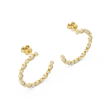 Gold Petal Bead Embrace Earrings Right View